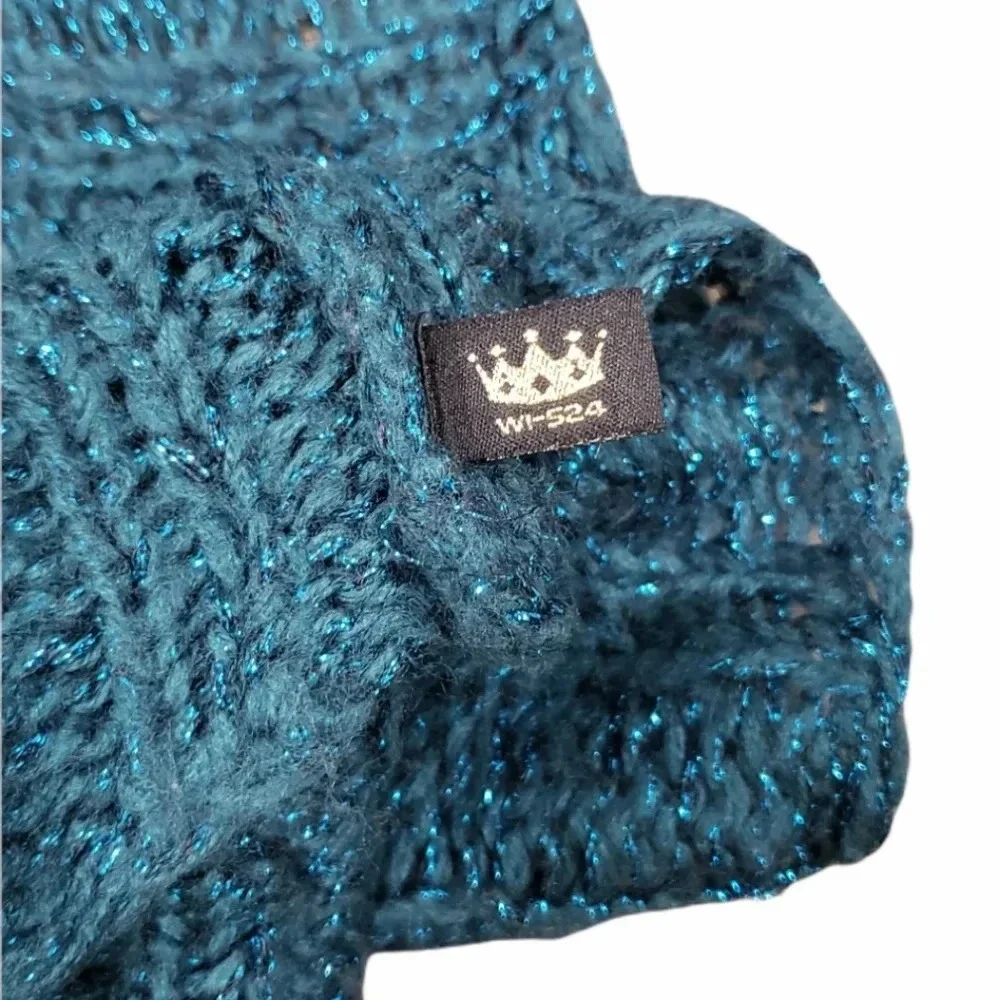 Teal Knit Warm Infinity Scarf